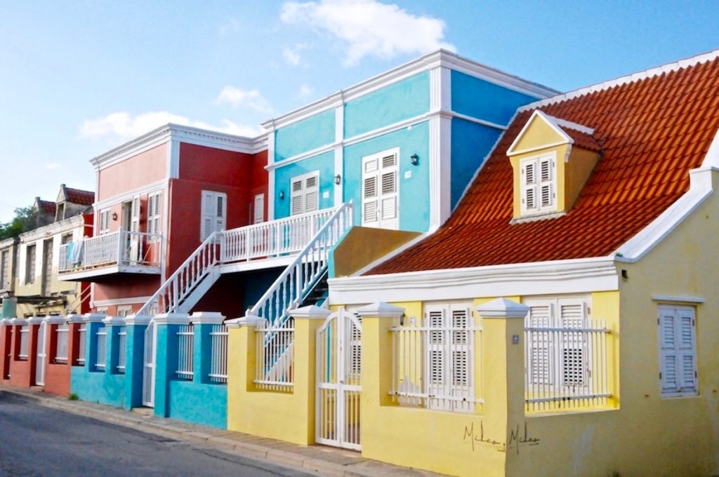 Pieter Maai, felgekleurde huizen, Caraïbische architectuur, Curaçao, Antillen