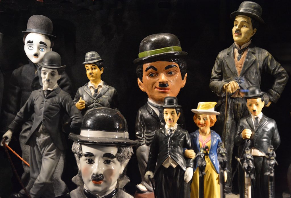 Charlie Chaplin, beelden, Charlies World, Corsier-sur-Vevey, Vevey, museumshop, Zwitserland, Switzerland