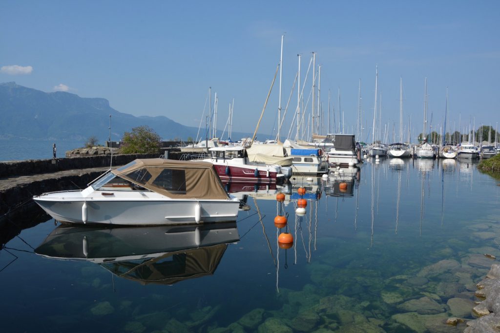 jachthaven, Meer van Geneve, Vevey, Lac Leman, Zwitserland, fietsreis, Switzerland,