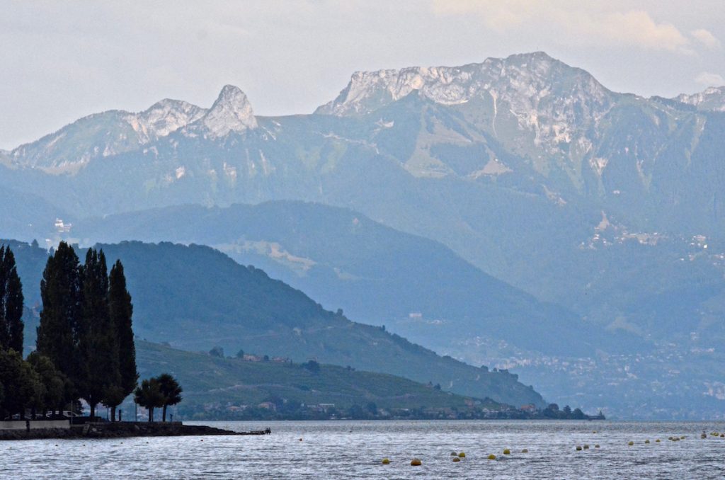 Meer van Genève , Montreux, bergen, zwitserland, berglandschap