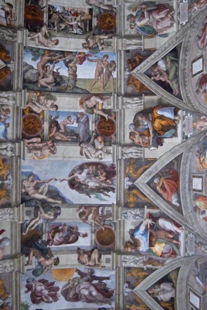 Plafond Sixtijnse Kapel, Rome, Vatiaanstad, Michelangelo, 16de eeuw, beroemde fresco